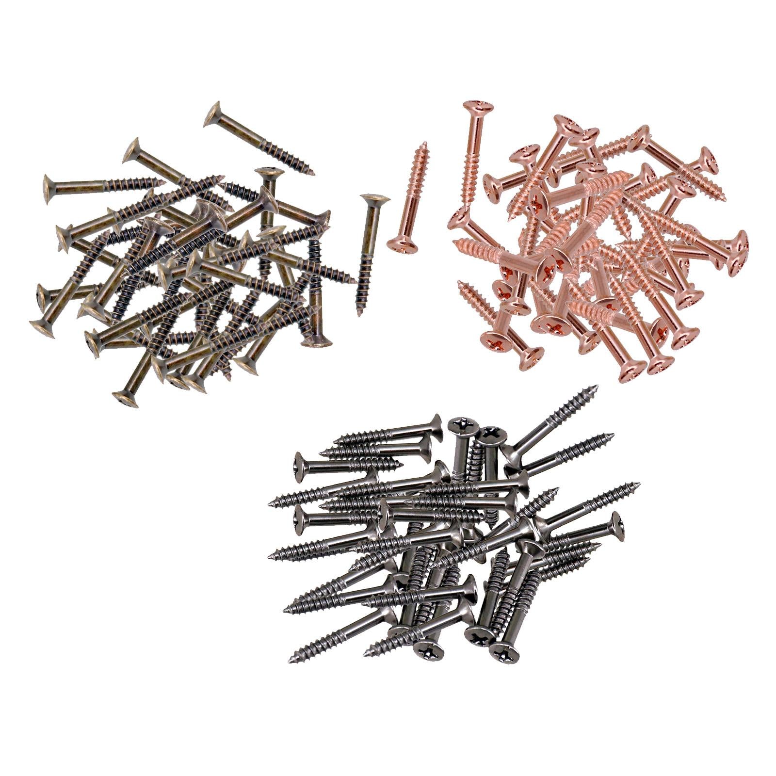 40Pack Guitar Humbucker Pickup Ring Mounting Screws Guitar Parts Red Copper
