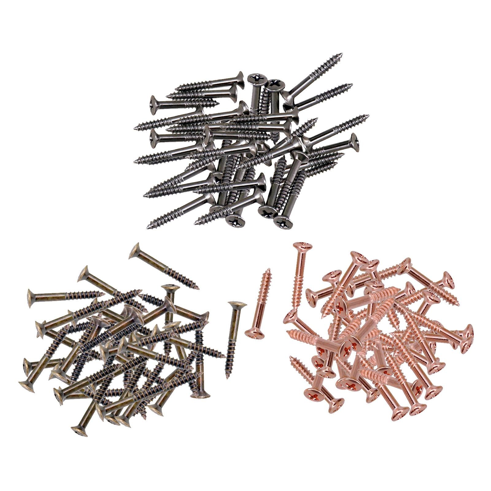 40Pack Guitar Humbucker Pickup Ring Mounting Screws Guitar Parts Red Copper