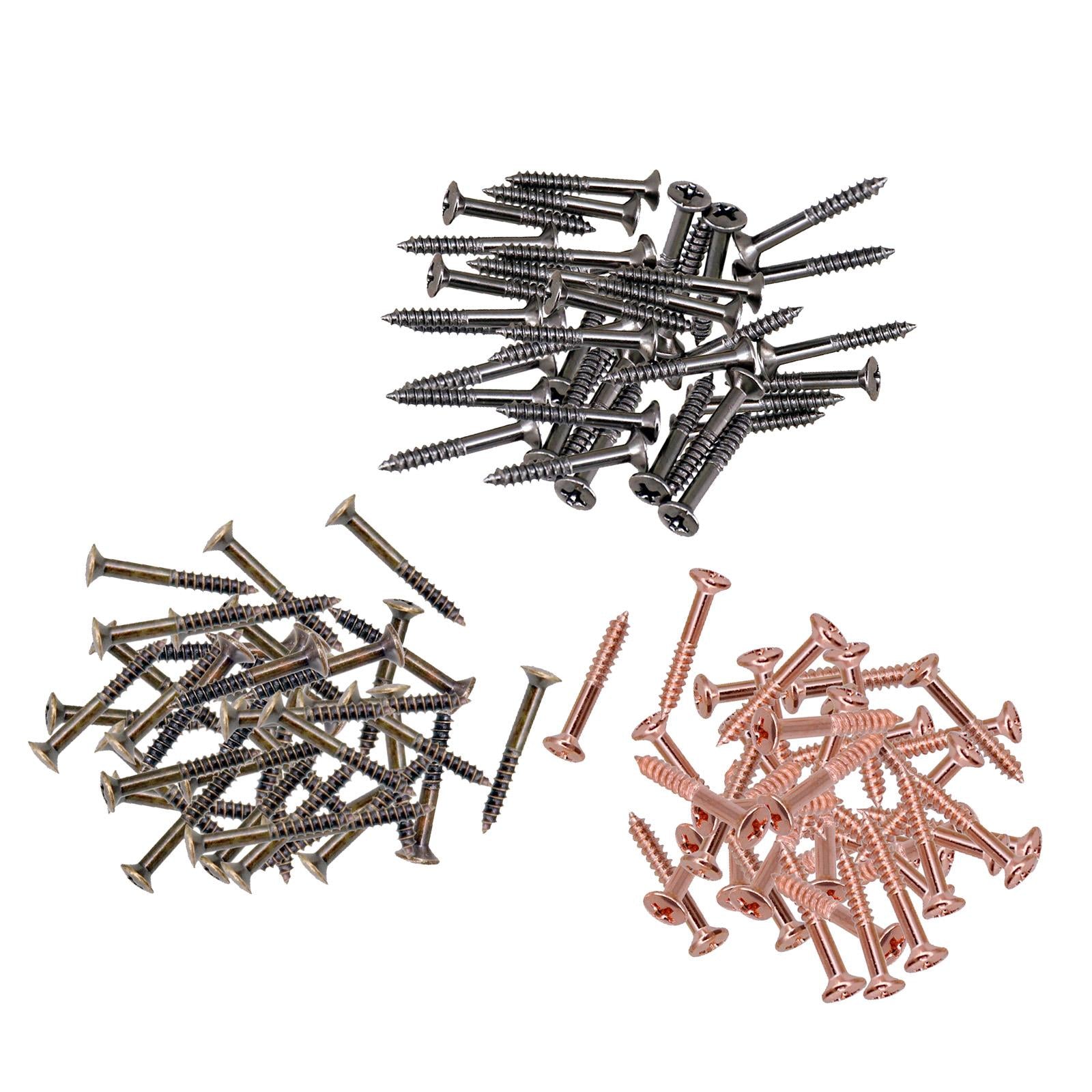 40Pack Guitar Humbucker Pickup Ring Mounting Screws Guitar Parts Red Copper