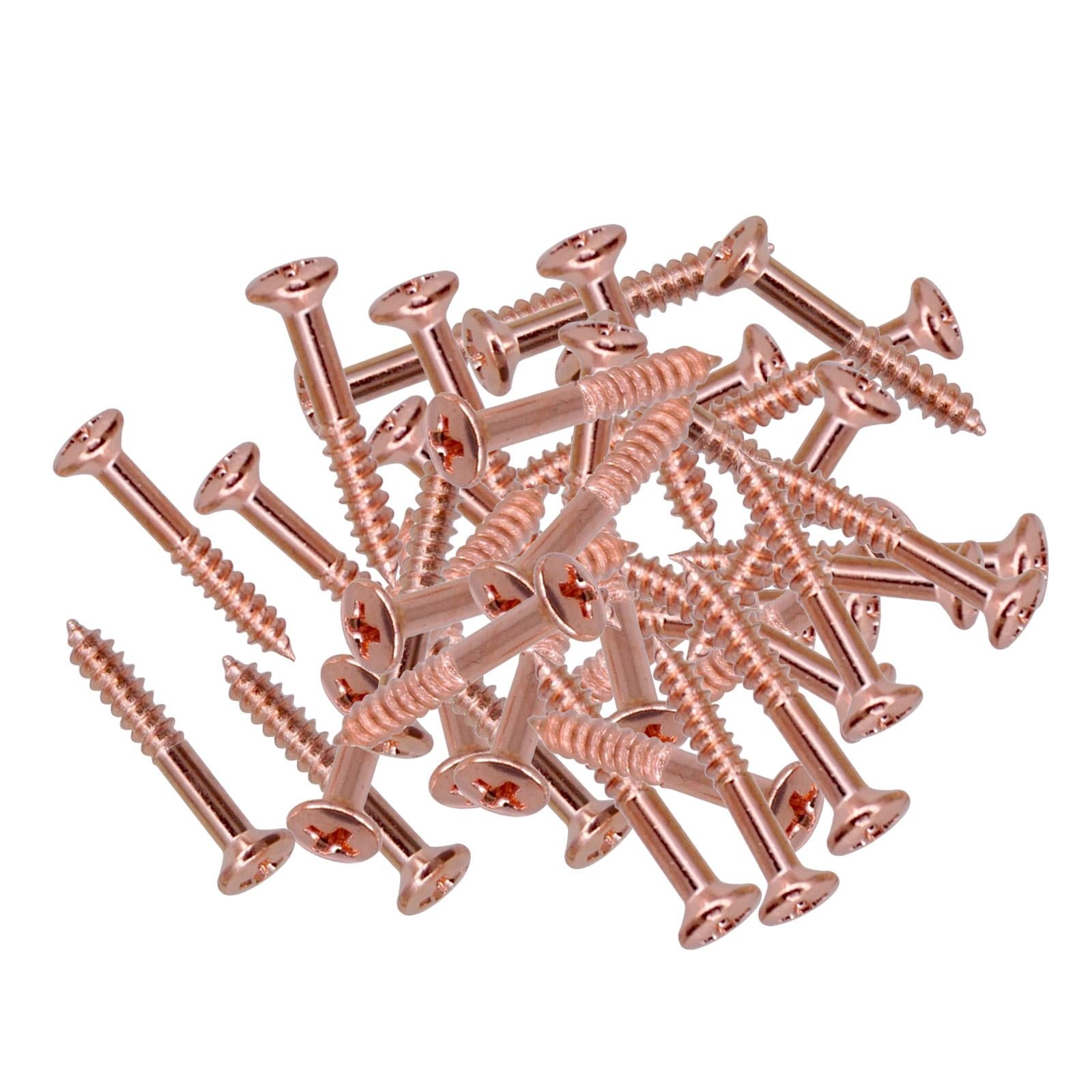40Pack Guitar Humbucker Pickup Ring Mounting Screws Guitar Parts Red Copper