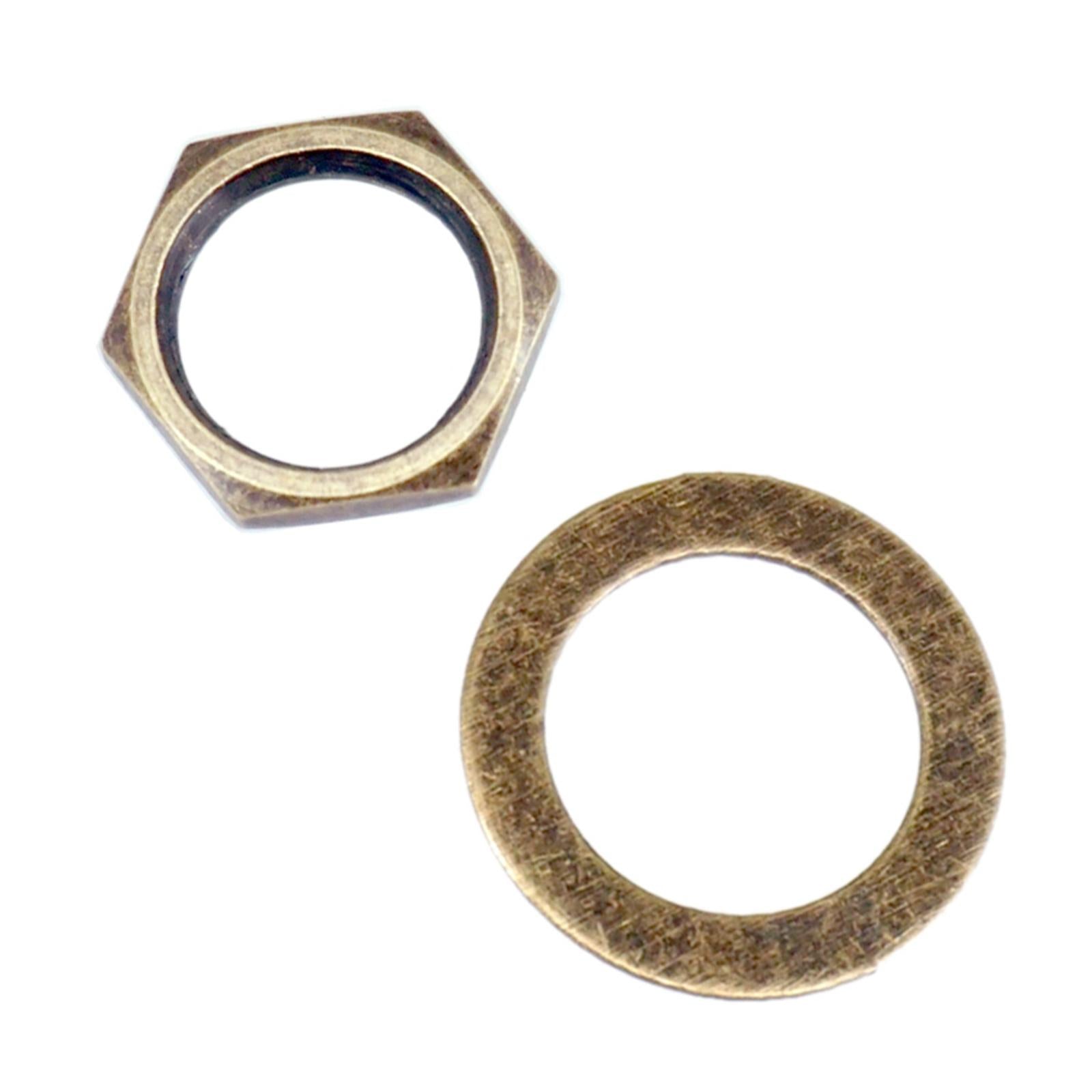 10Pc 3/8'' Guitar Jack Nuts with Lock Washer Set for Guitar Bass Replacement