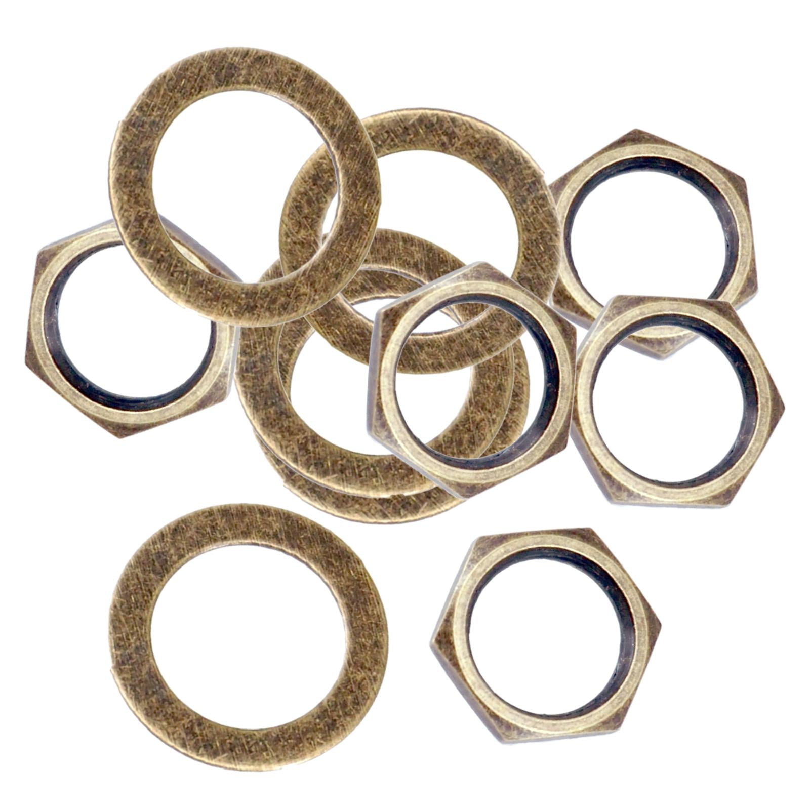 10Pc 3/8'' Guitar Jack Nuts with Lock Washer Set for Guitar Bass Replacement