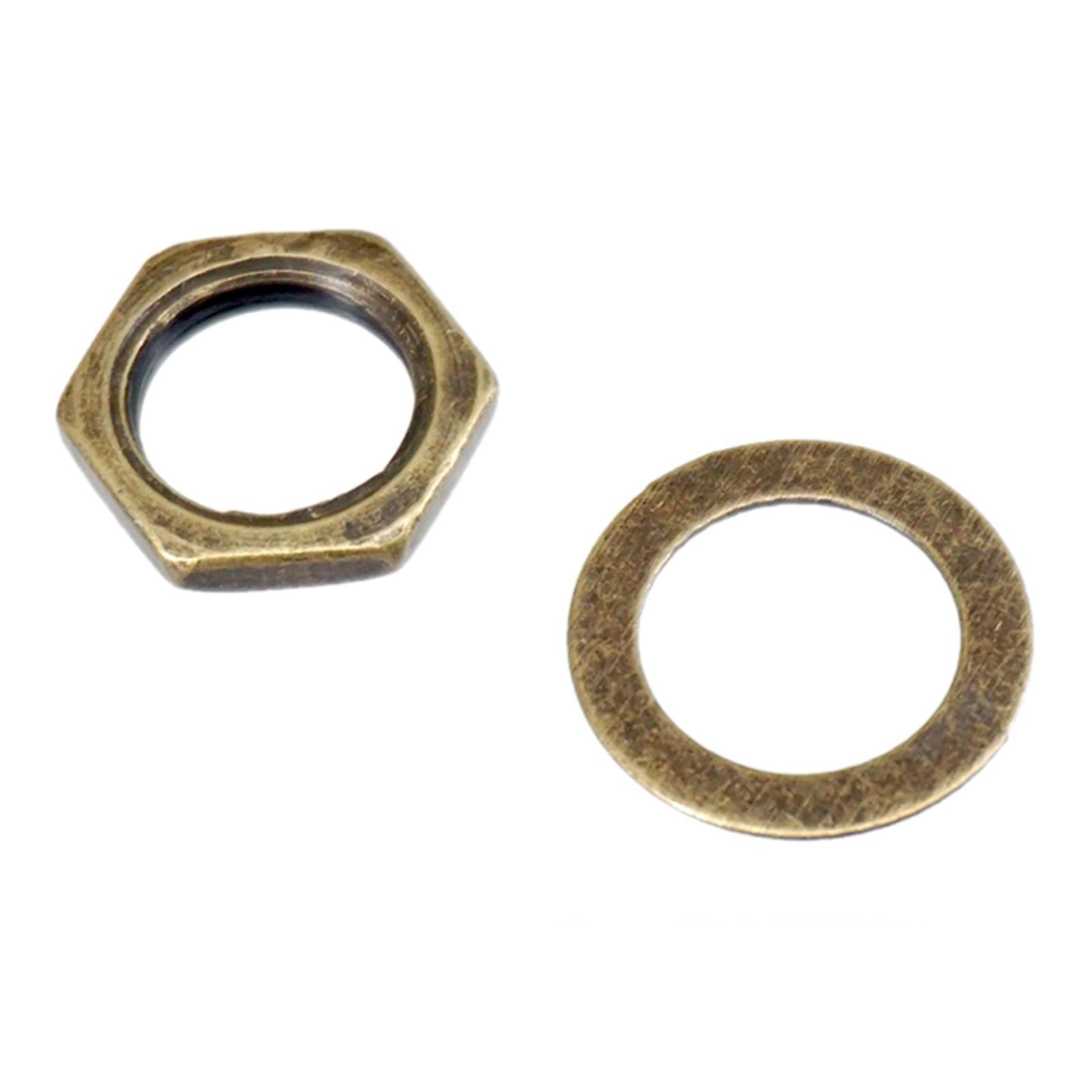10Pc 3/8'' Guitar Jack Nuts with Lock Washer Set for Guitar Bass Replacement