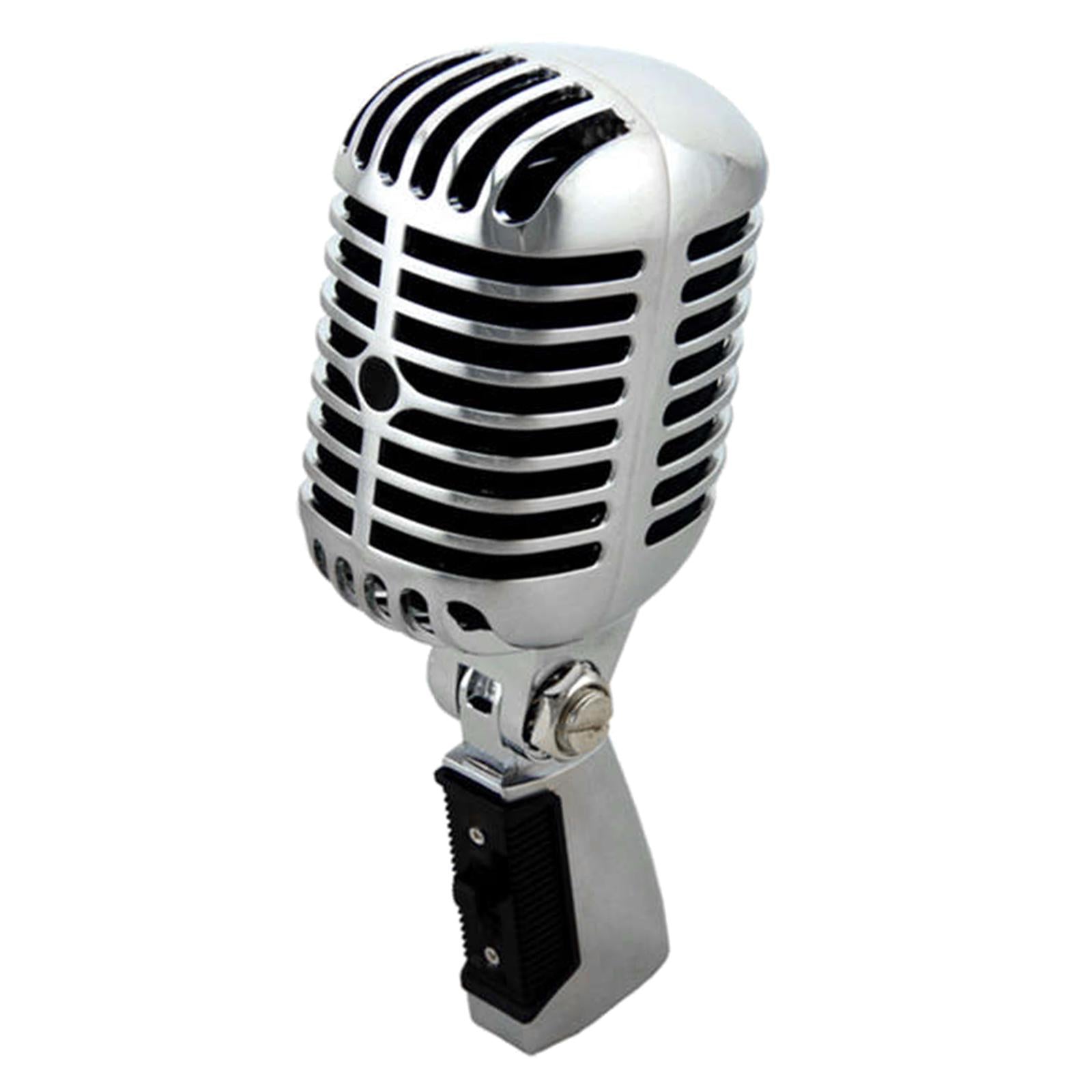 Classic Vintage Dynamic Vocal Microphone for Live Stage Karaoke  Silver