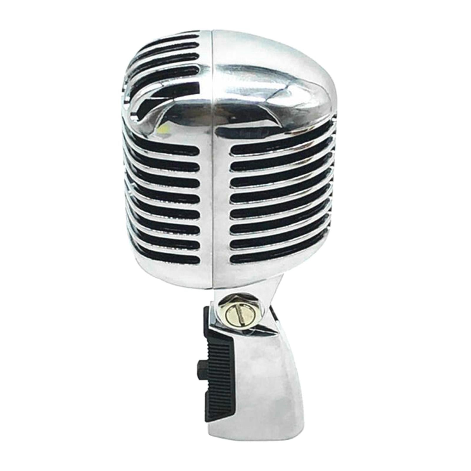 Classic Vintage Dynamic Vocal Microphone for Live Stage Karaoke  Silver