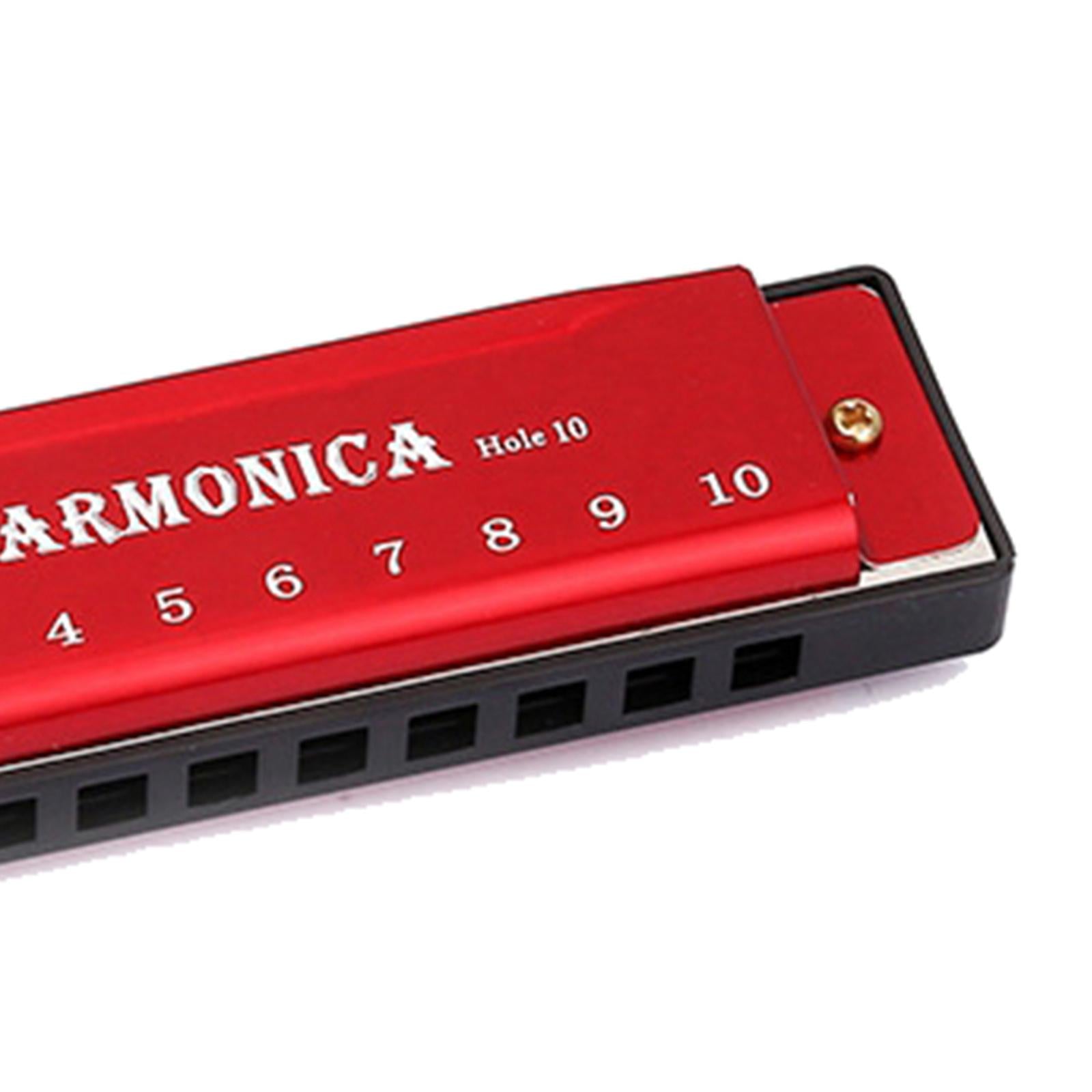 Blues Harmonica Diatonic Harp Mouth Organ 10 Hole Musical Instrument Red
