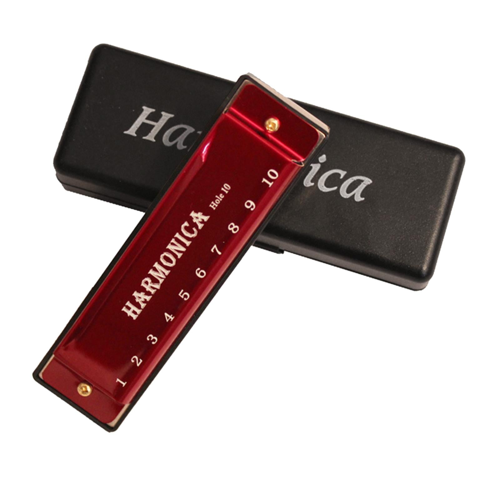 Blues Harmonica Diatonic Harp Mouth Organ 10 Hole Musical Instrument Red