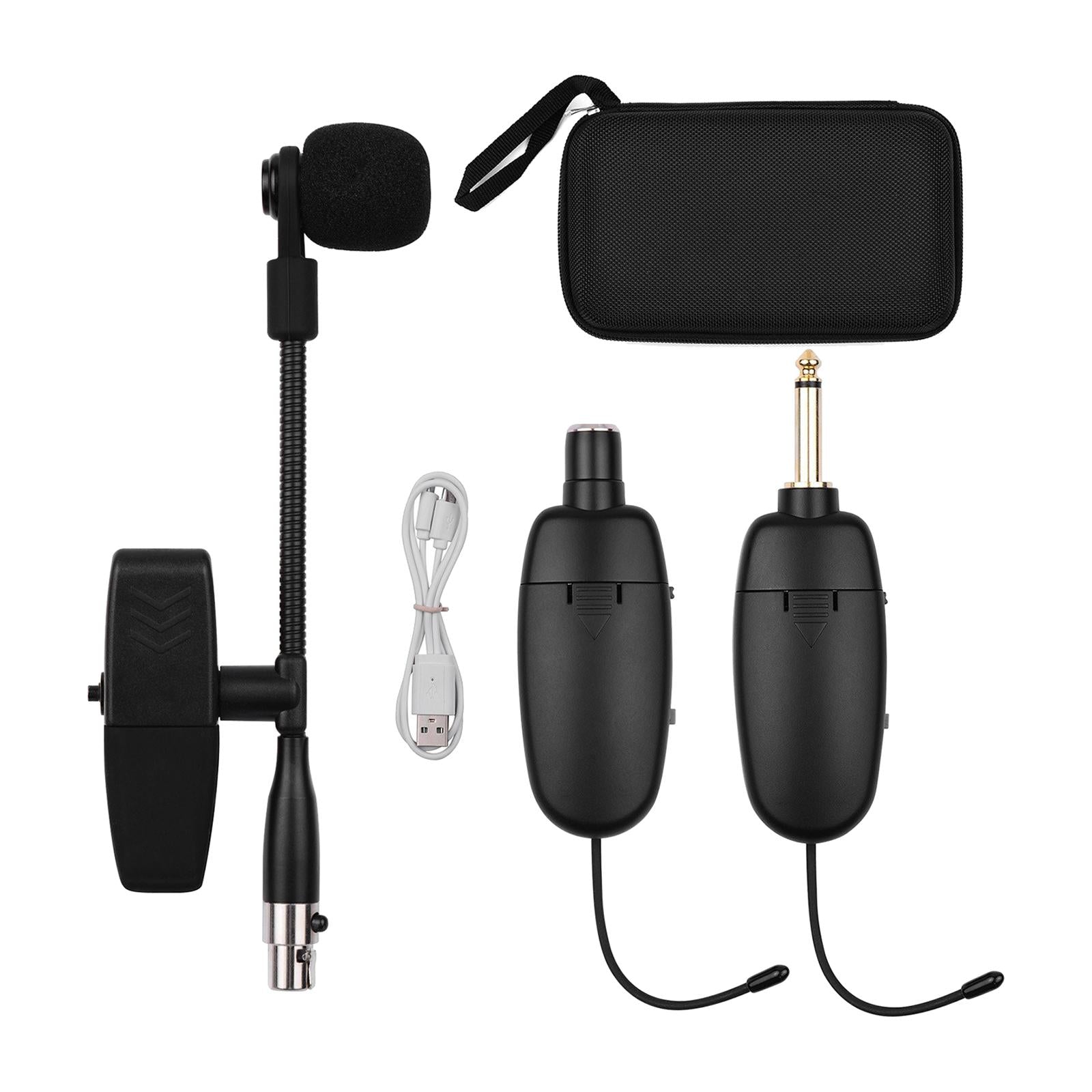 UHF Wire-less Saxophone Microphone Brass Mic System Receiver & Transmitter