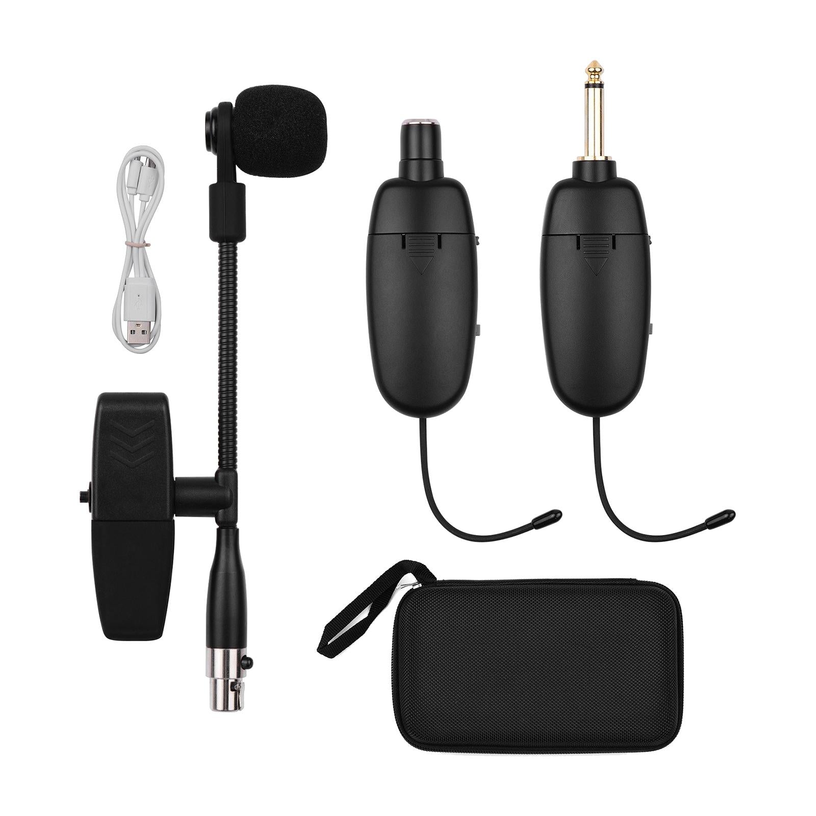 UHF Wire-less Saxophone Microphone Brass Mic System Receiver & Transmitter