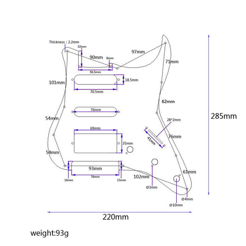 3Ply Guitar Pickguard Prewired with 12 Screws for ST Accessories Instrument