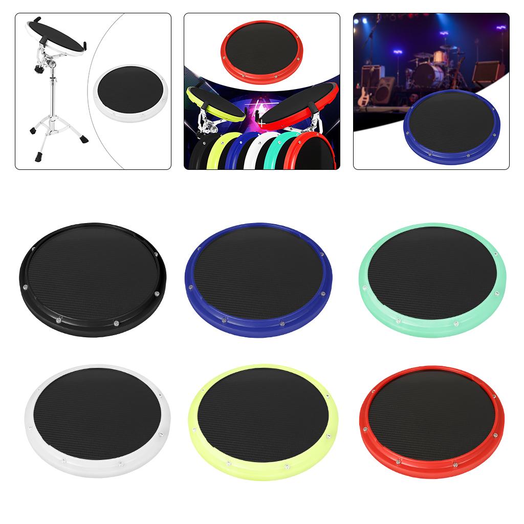 Drum Practice Pad, 12 inch Mute Instruments Accessory for Music Enthusiast white