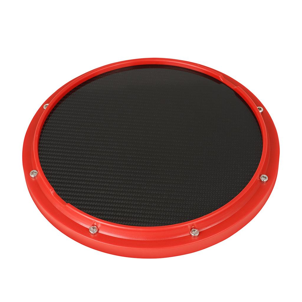 Drum Practice Pad, 12 inch Mute Instruments Accessory for Music Enthusiast red