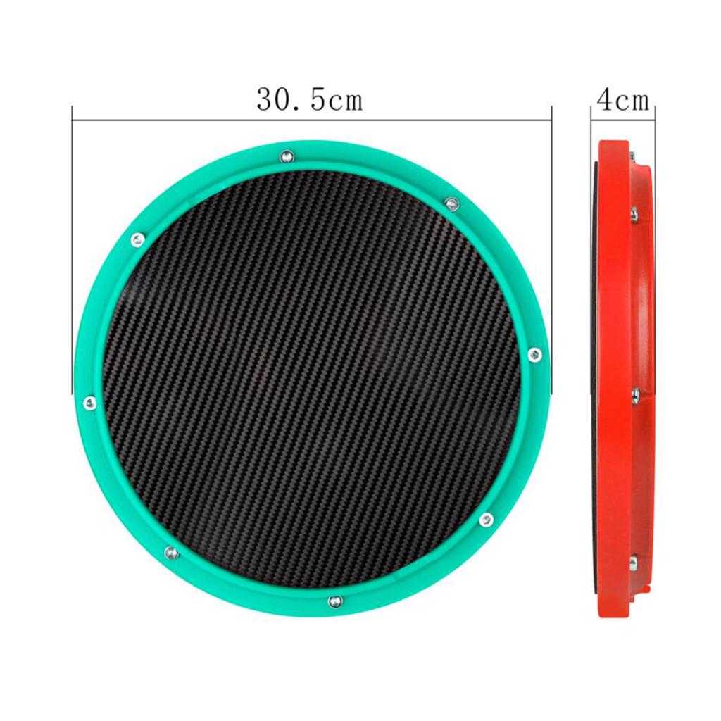 Drum Practice Pad, 12 inch Mute Instruments Accessory for Music Enthusiast cyan