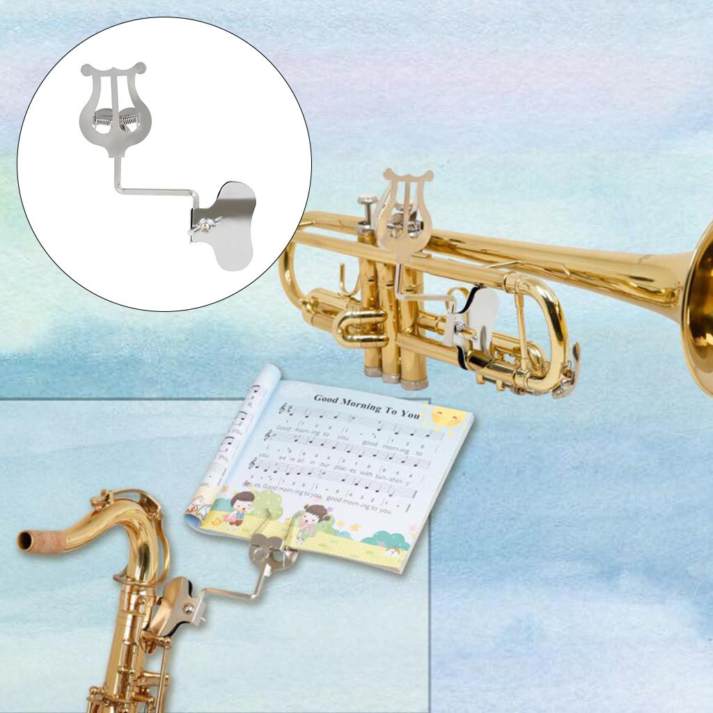 Clarinet Lyre Sheet Music Clamp Stand Instrument Holder for Marching Band
