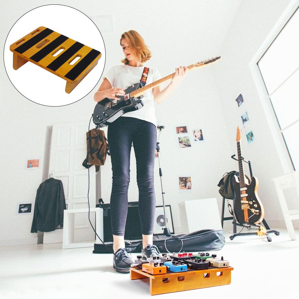 Wood Guitar Pedal Board Bass Stomp Pedals Pedalboard Anti-Slip Hide Cable