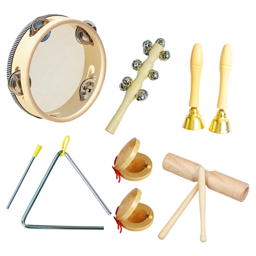 Percussion Instruments Toy with Storage Bag Musical Instrument Set for Boys 6-piece 0.557Kg