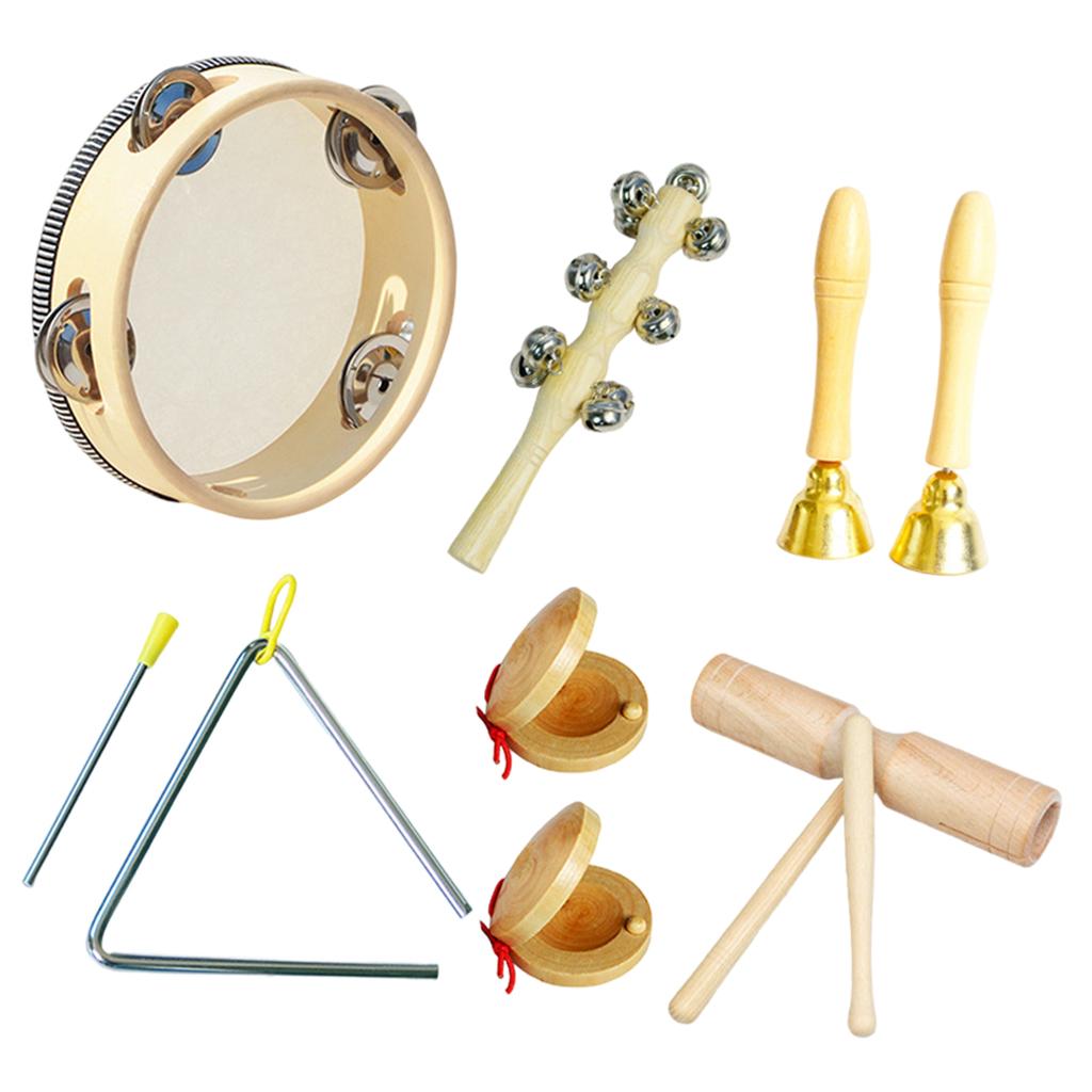 Percussion Instruments Toy with Storage Bag Musical Instrument Set for Boys 6-piece 0.557Kg