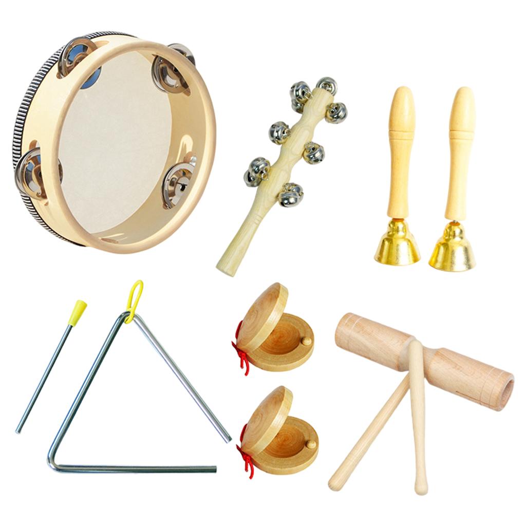 Percussion Instruments Toy with Storage Bag Musical Instrument Set for Boys 6-piece 0.557Kg