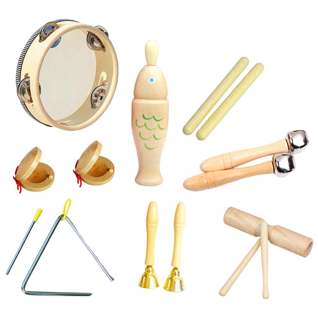 Percussion Instruments Toy with Storage Bag Musical Instrument Set for Boys 8-piece 0.666Kg