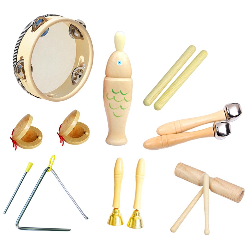 Percussion Instruments Toy with Storage Bag Musical Instrument Set for Boys 8-piece 0.666Kg