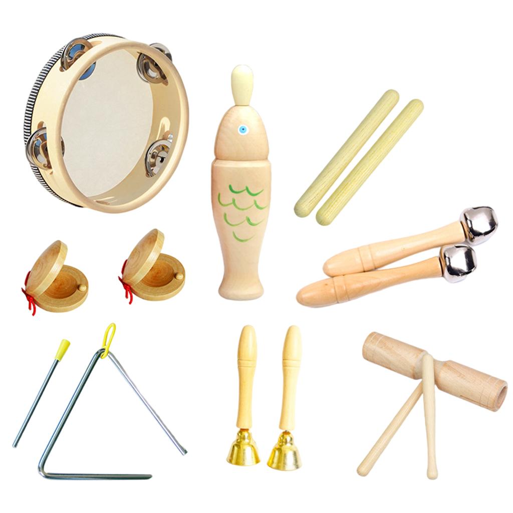 Percussion Instruments Toy with Storage Bag Musical Instrument Set for Boys 8-piece 0.666Kg