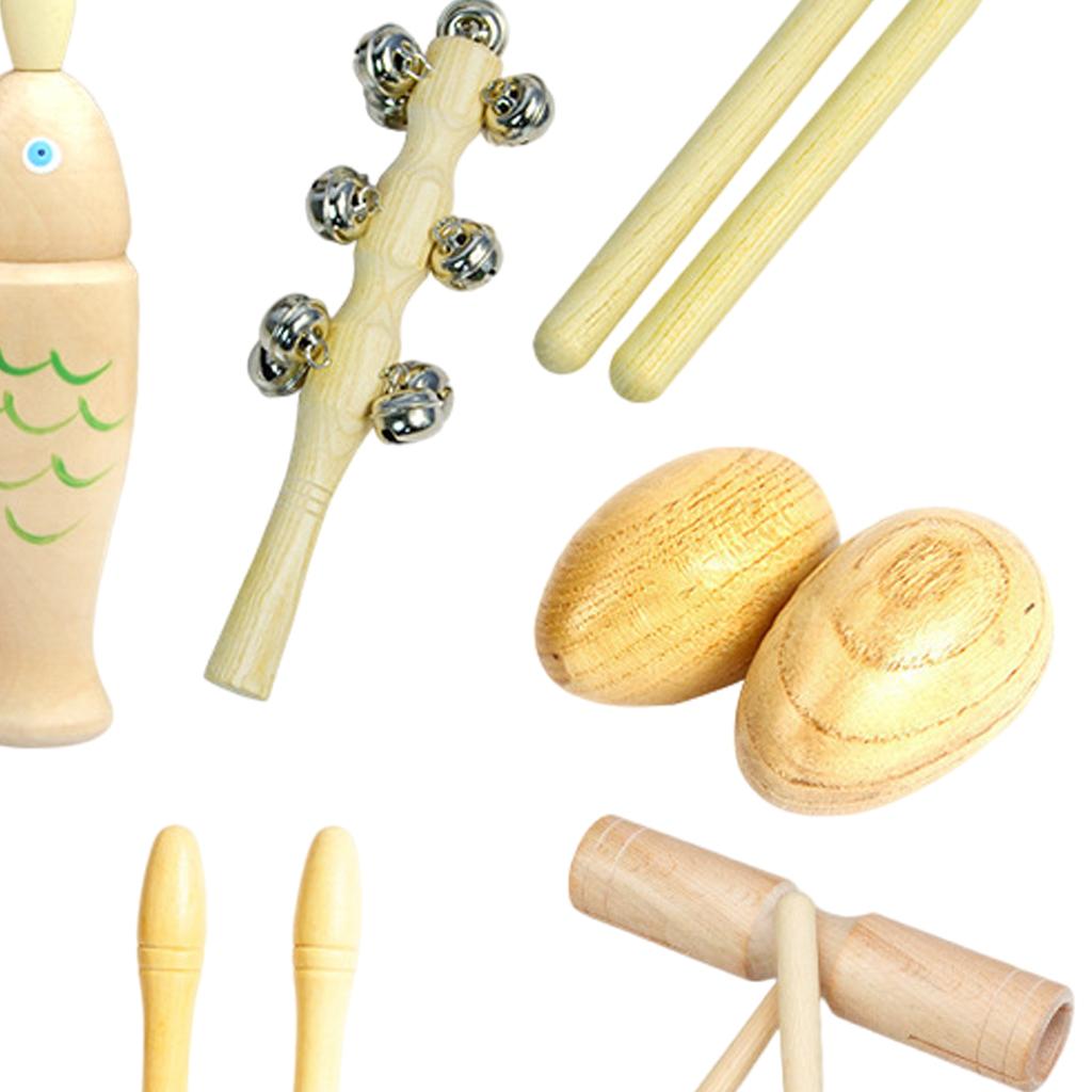 Percussion Instruments Toy with Storage Bag Musical Instrument Set for Boys 9-piece 0.805Kg