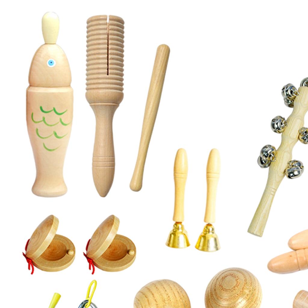 Percussion Instruments Toy with Storage Bag Musical Instrument Set for Boys 10-piece 0.885Kg