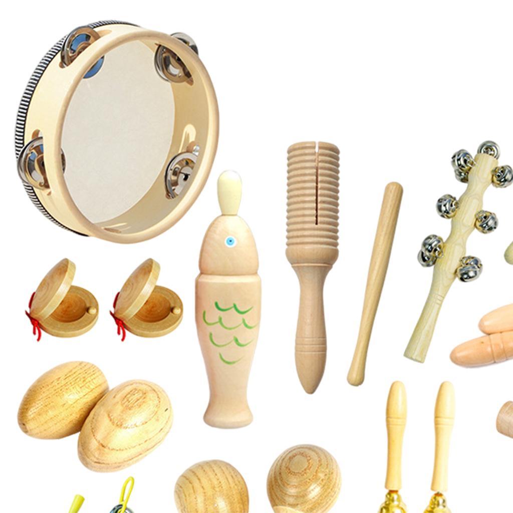 Percussion Instruments Toy with Storage Bag Musical Instrument Set for Boys 13-piece 1.085Kg