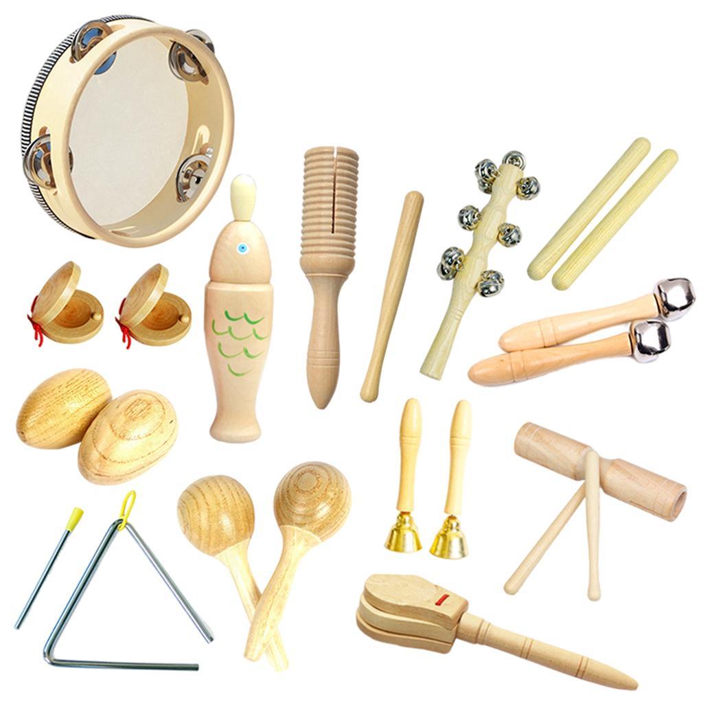 Percussion Instruments Toy with Storage Bag Musical Instrument Set for Boys 13-piece 1.085Kg