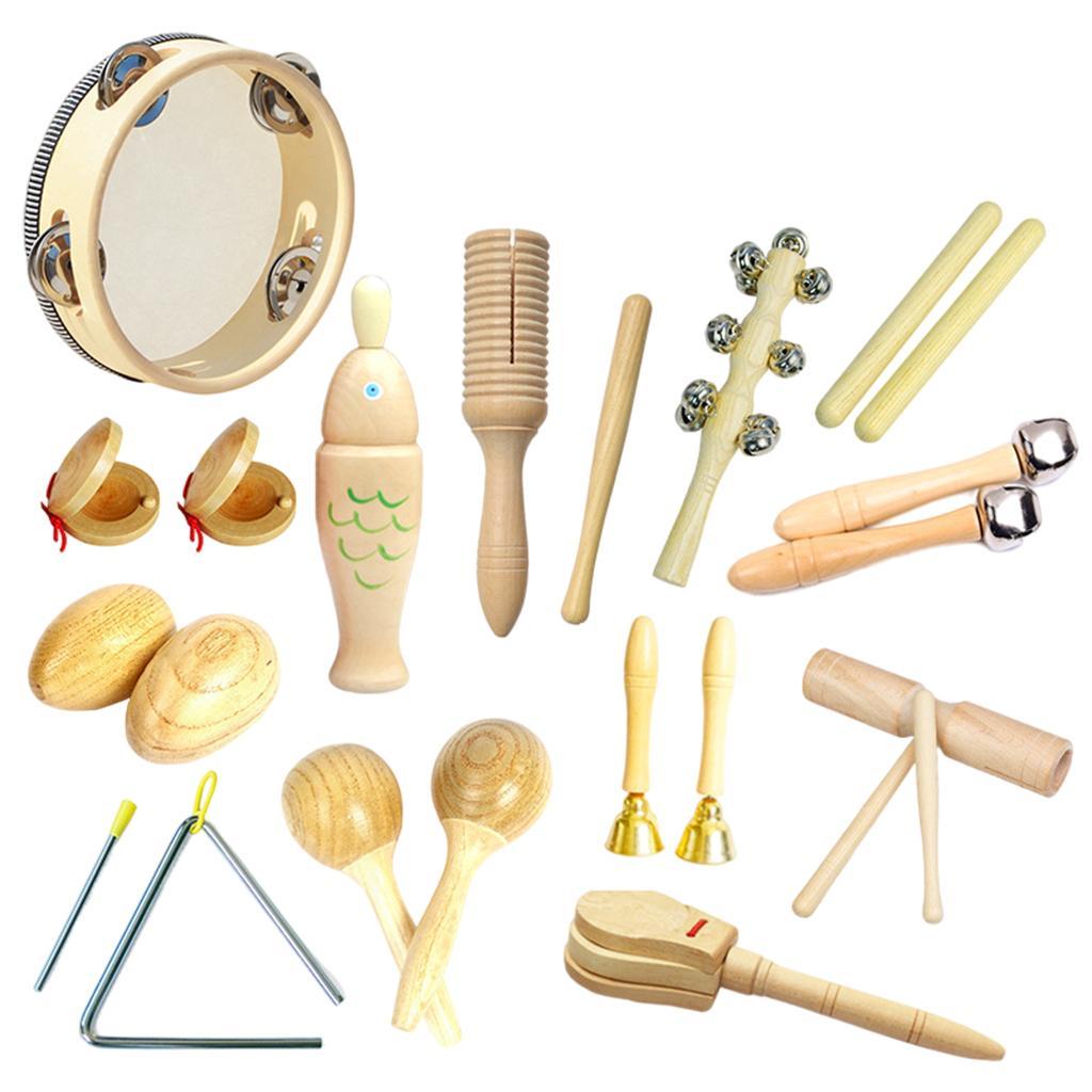 Percussion Instruments Toy with Storage Bag Musical Instrument Set for Boys 13-piece 1.085Kg