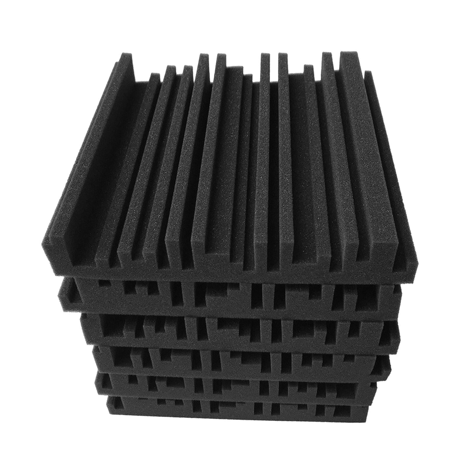 6pcs 30X30X5CM Soundproofing Acoustic Foam  Noise Sound-Absorbing Black