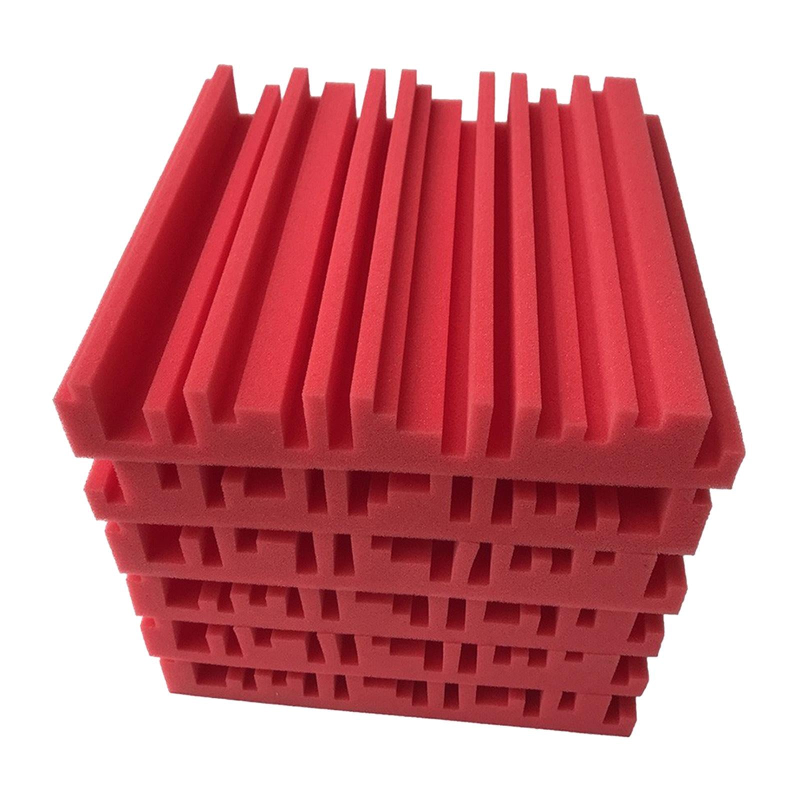 6pcs 30X30X5CM Soundproofing Acoustic Foam  Noise Sound-Absorbing Red
