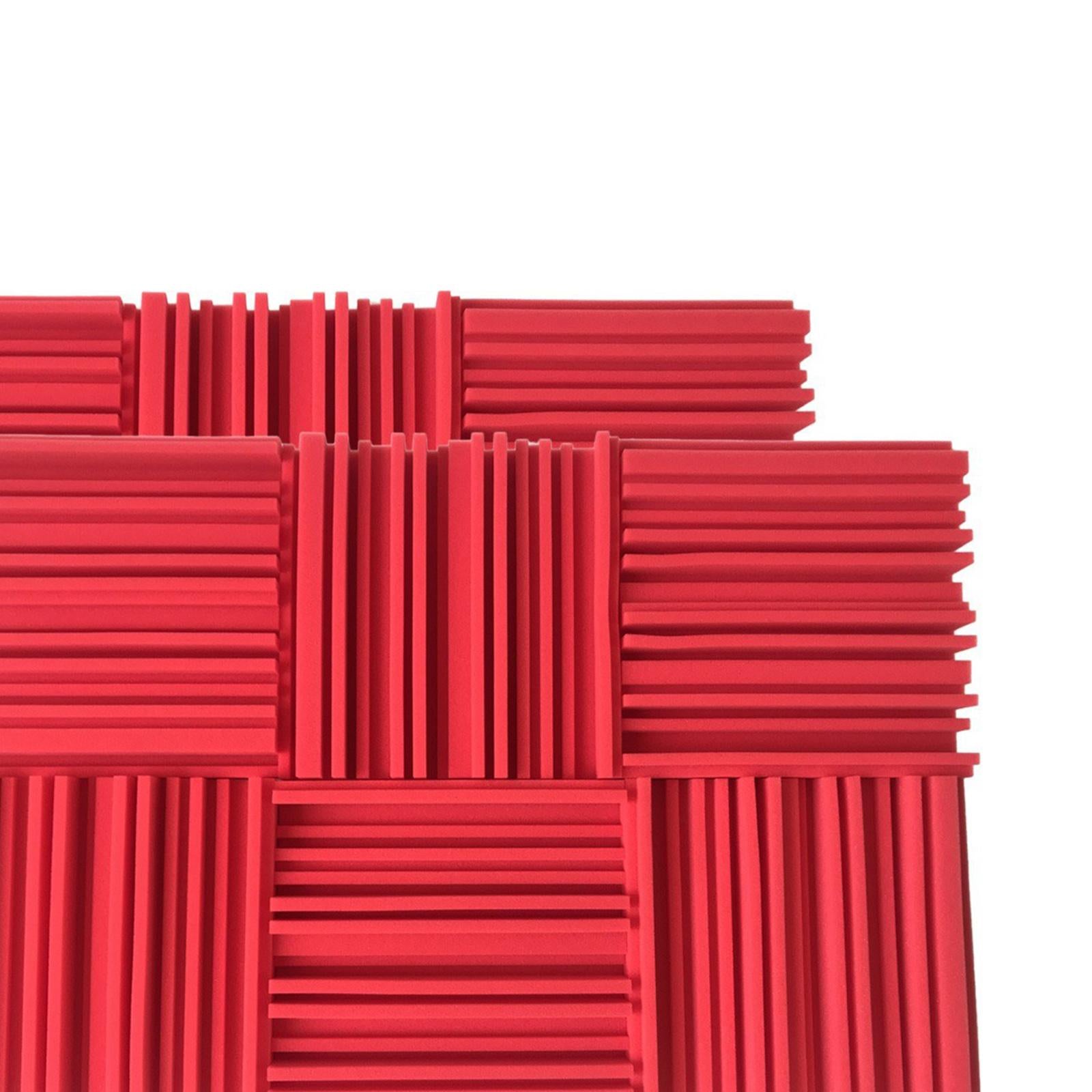6pcs 30X30X5CM Soundproofing Acoustic Foam  Noise Sound-Absorbing Red