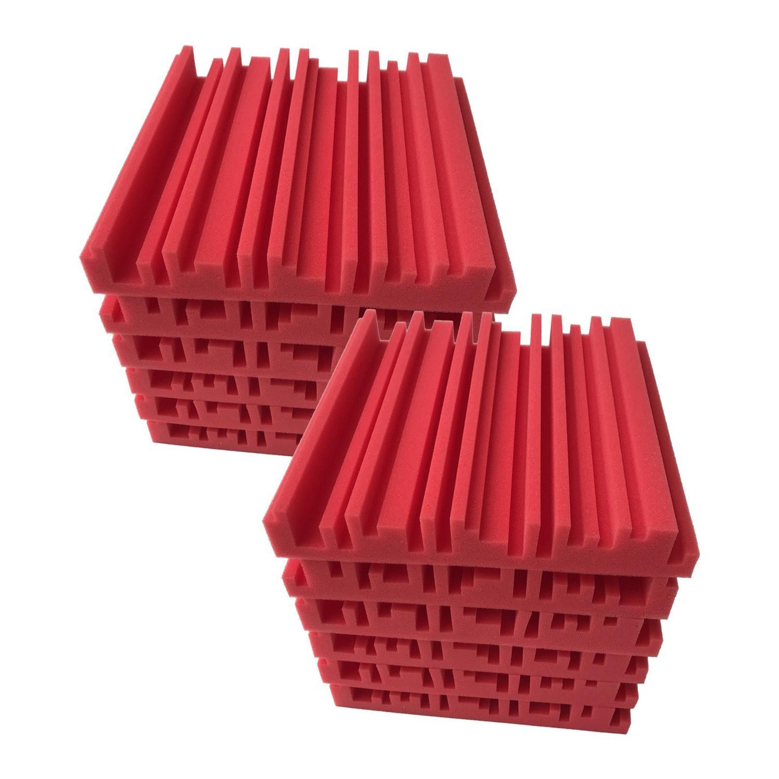6pcs 30X30X5CM Soundproofing Acoustic Foam  Noise Sound-Absorbing Red