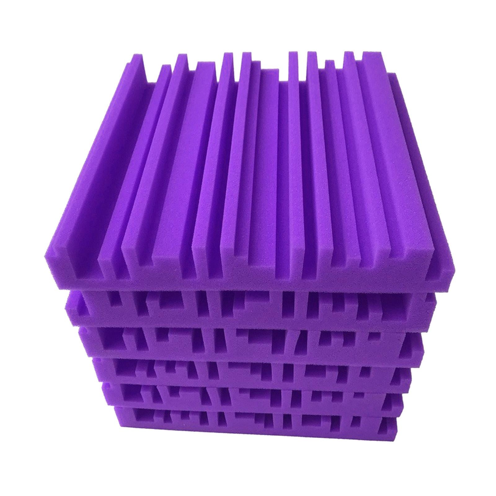 6pcs 30X30X5CM Soundproofing Acoustic Foam  Noise Sound-Absorbing Purple