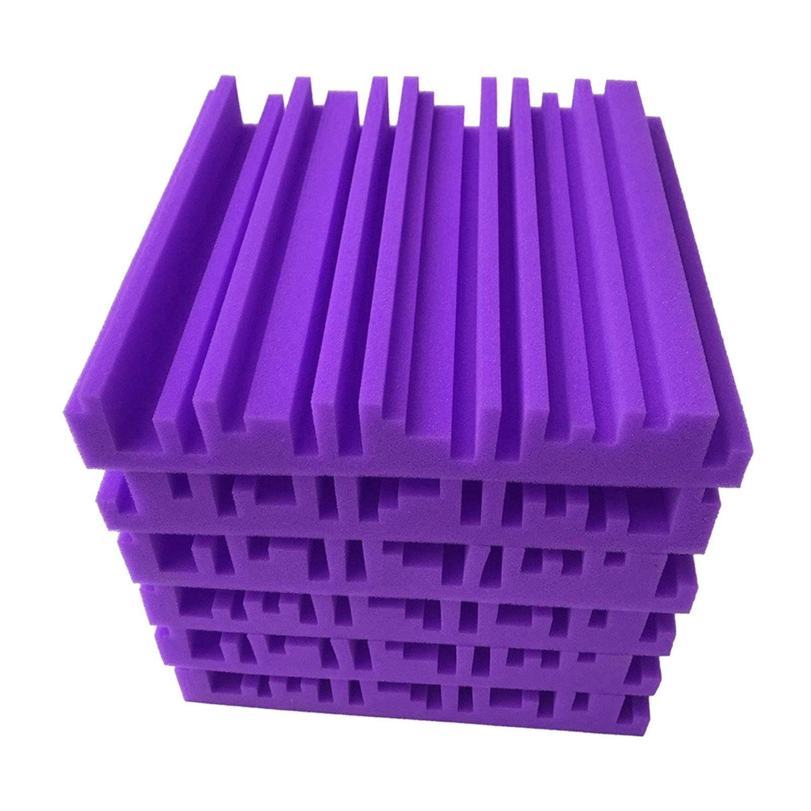 6pcs 30X30X5CM Soundproofing Acoustic Foam  Noise Sound-Absorbing Purple