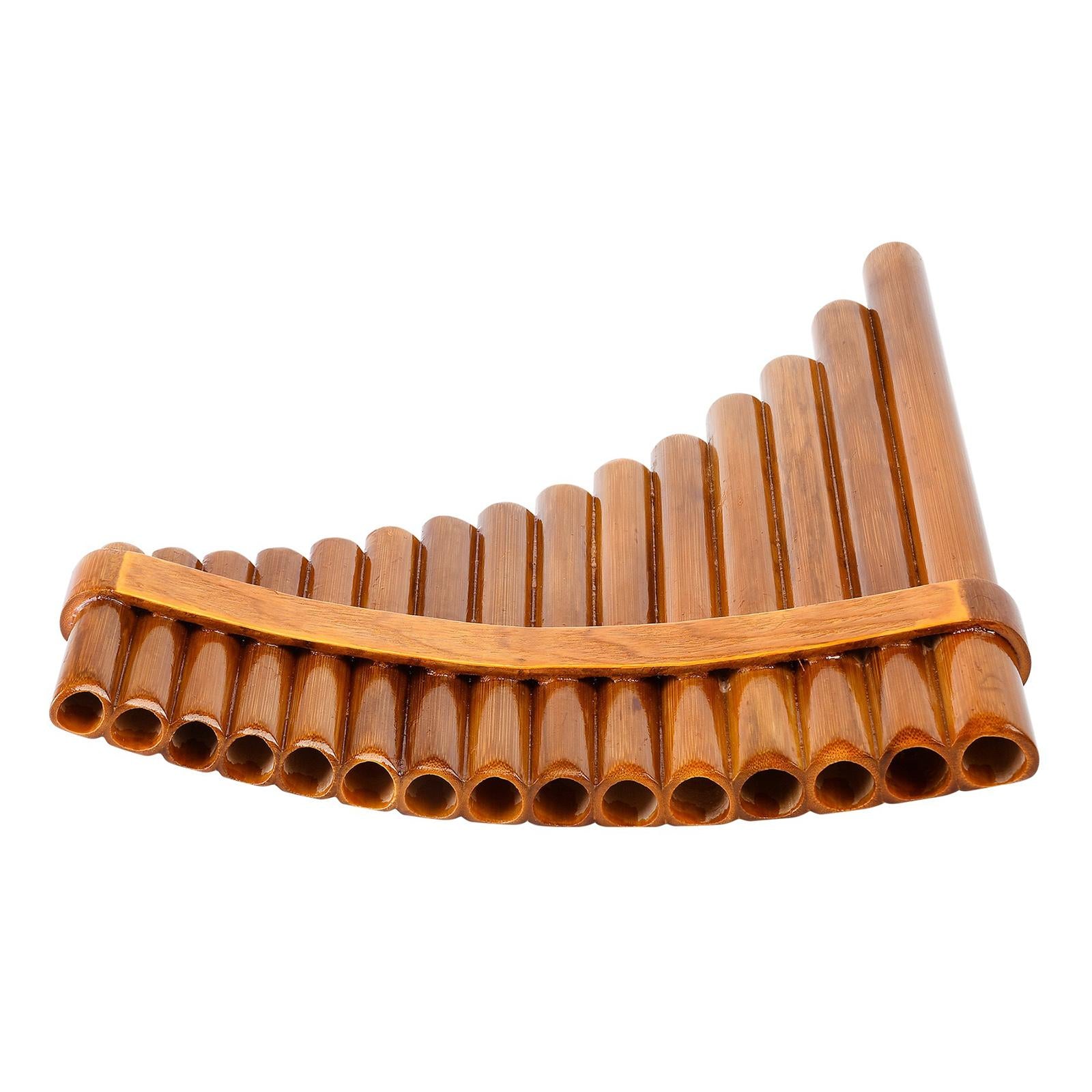 1Set Bamboo Pan Pipe Flute Woodwind G Key Instrument for Beginner Left-Hand
