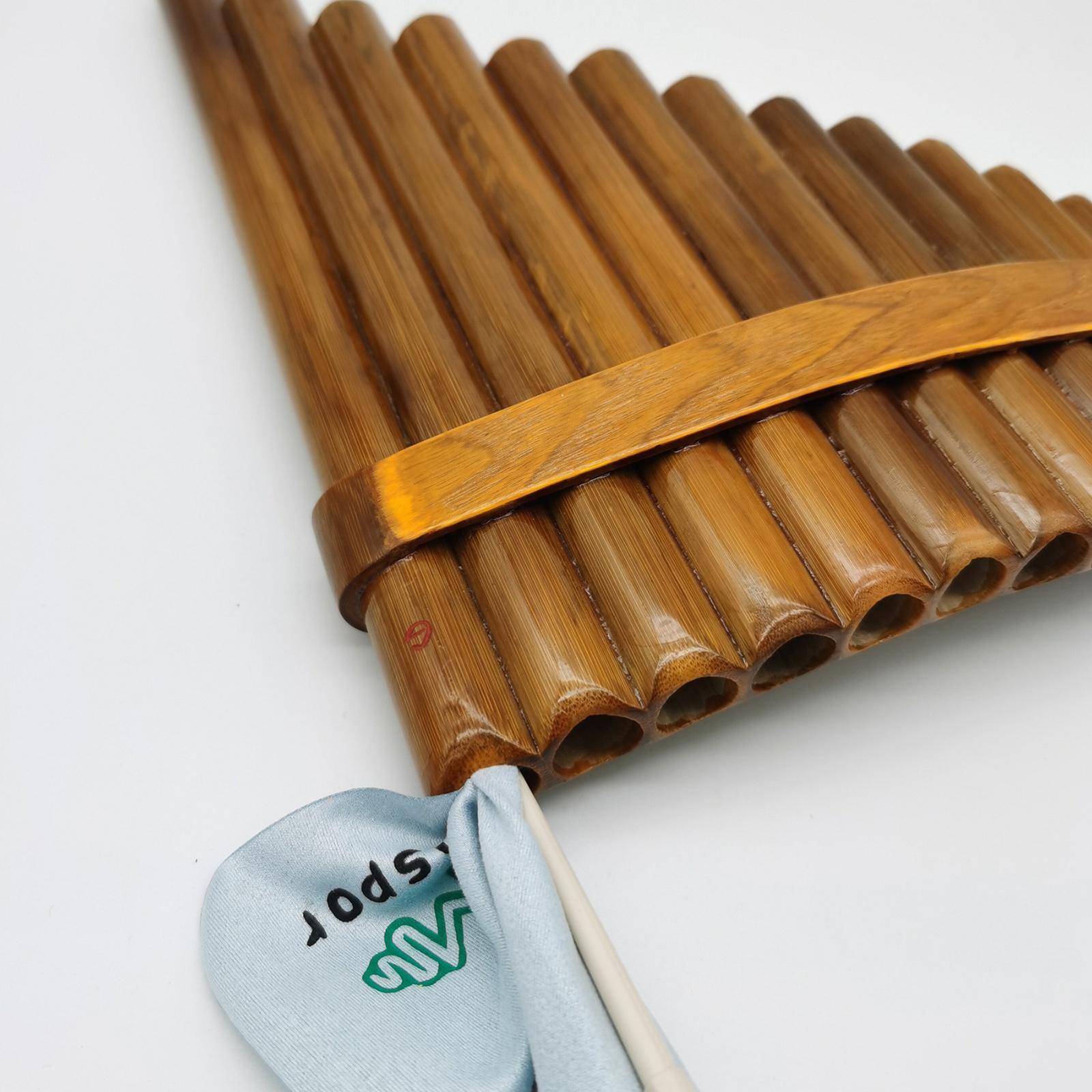 1Set Bamboo Pan Pipe Flute Woodwind G Key Instrument for Beginner Left-Hand