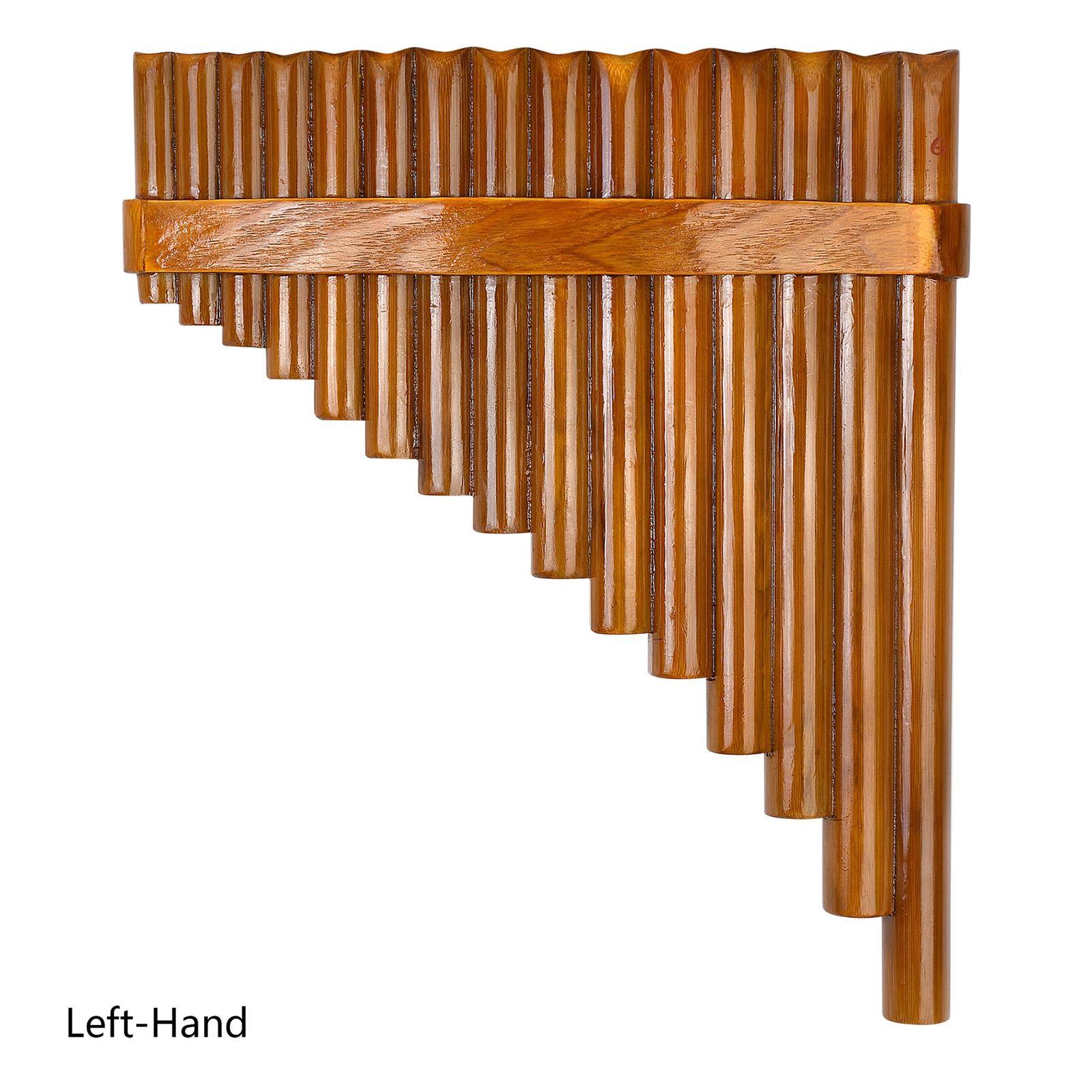 1Set Bamboo Pan Pipe Flute Woodwind G Key Instrument for Beginner Left-Hand