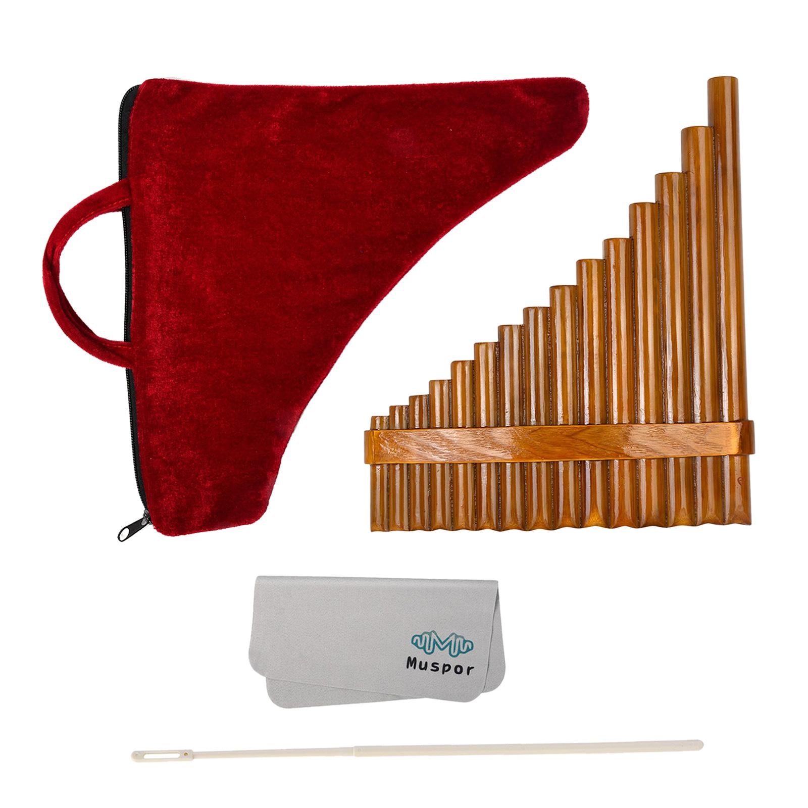 1Set Bamboo Pan Pipe Flute Woodwind G Key Instrument for Beginner Right-Hand