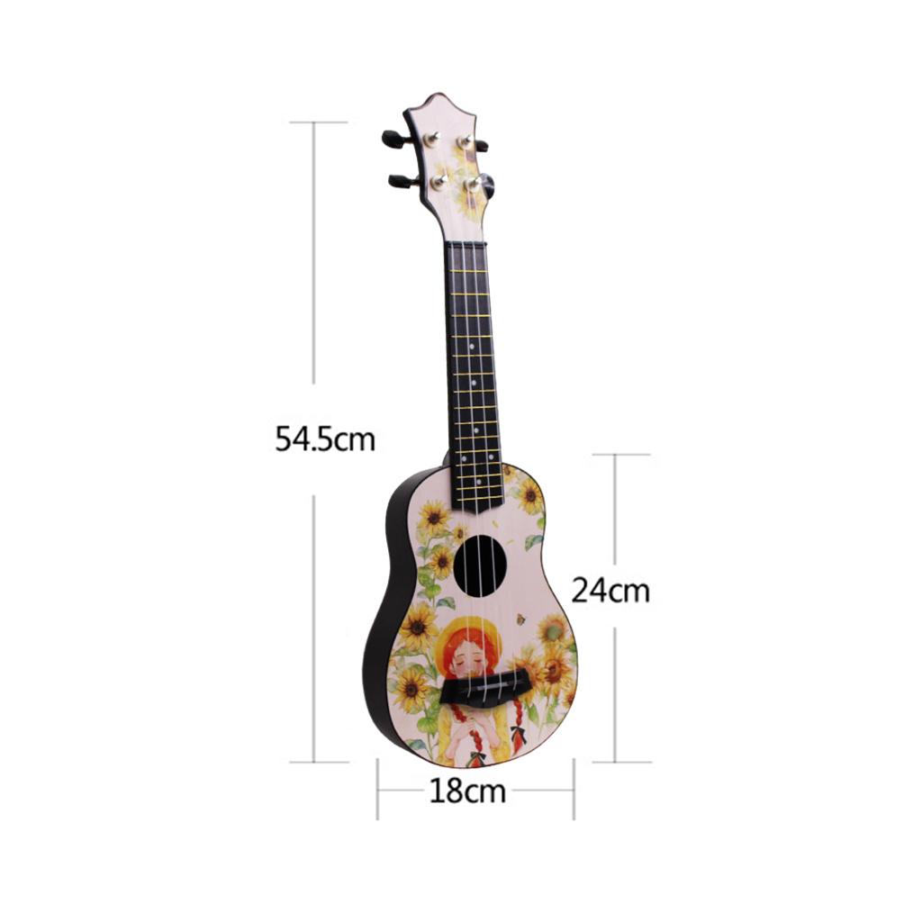 21inch 4Strings Ukulele Small Guitar for Kids Beginners Sun Flower