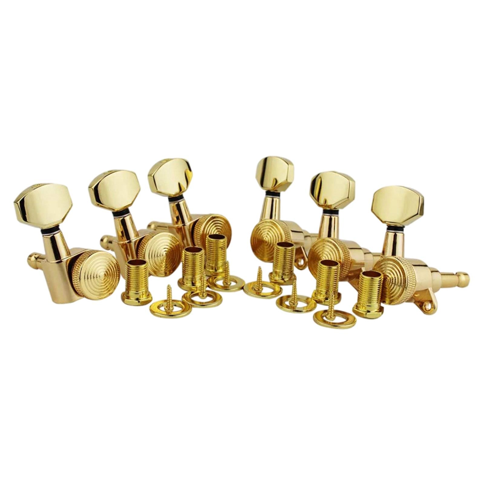 6Pcs Lock String Tuning Key Pegs Tuners Set Gear Ratio 1:18 for Guitar Gold 6R