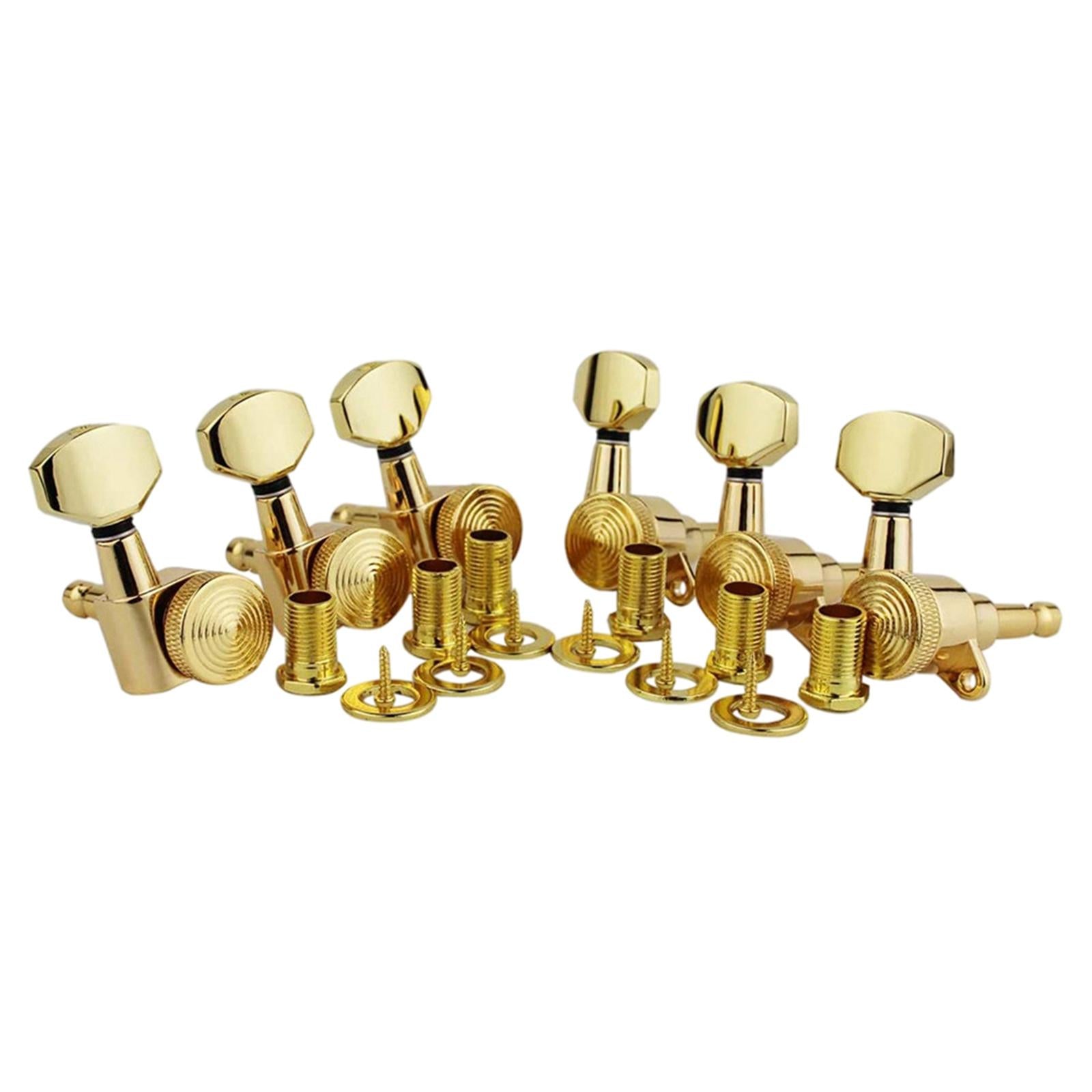 6Pcs Lock String Tuning Key Pegs Tuners Set Gear Ratio 1:18 for Guitar Gold 6R
