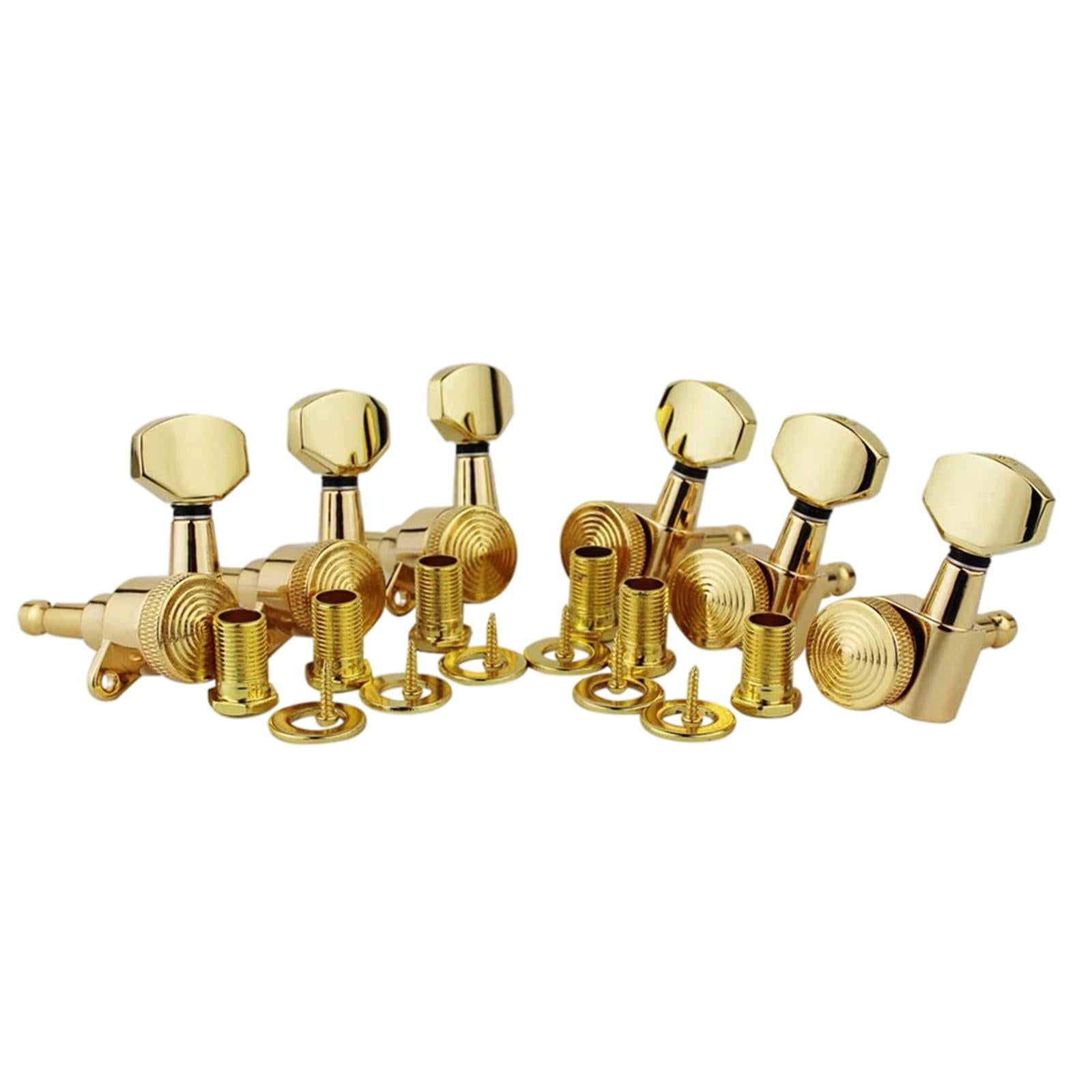 6Pcs Lock String Tuning Key Pegs Tuners Set Gear Ratio 1:18 for Guitar Gold 6L