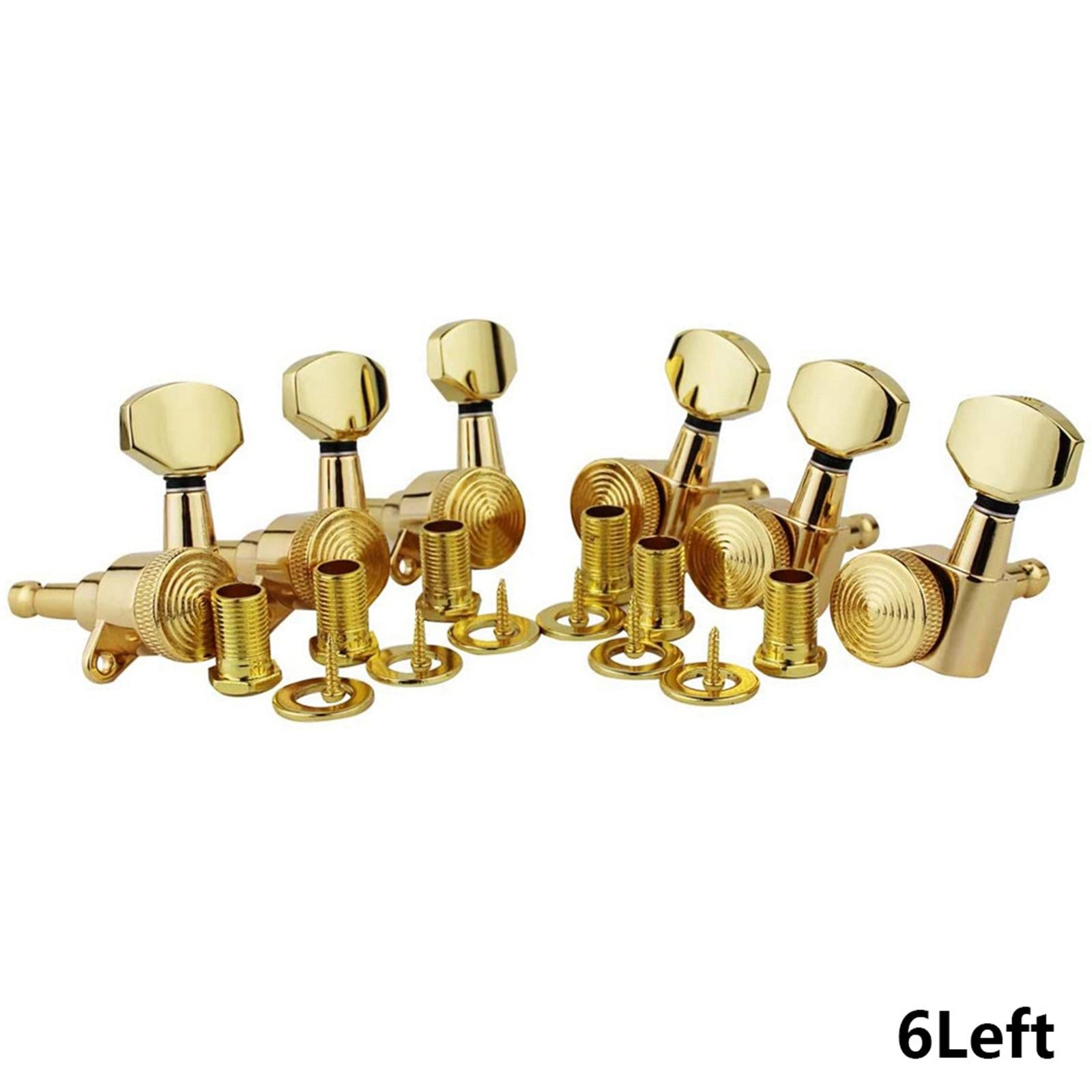 6Pcs Lock String Tuning Key Pegs Tuners Set Gear Ratio 1:18 for Guitar Gold 6L