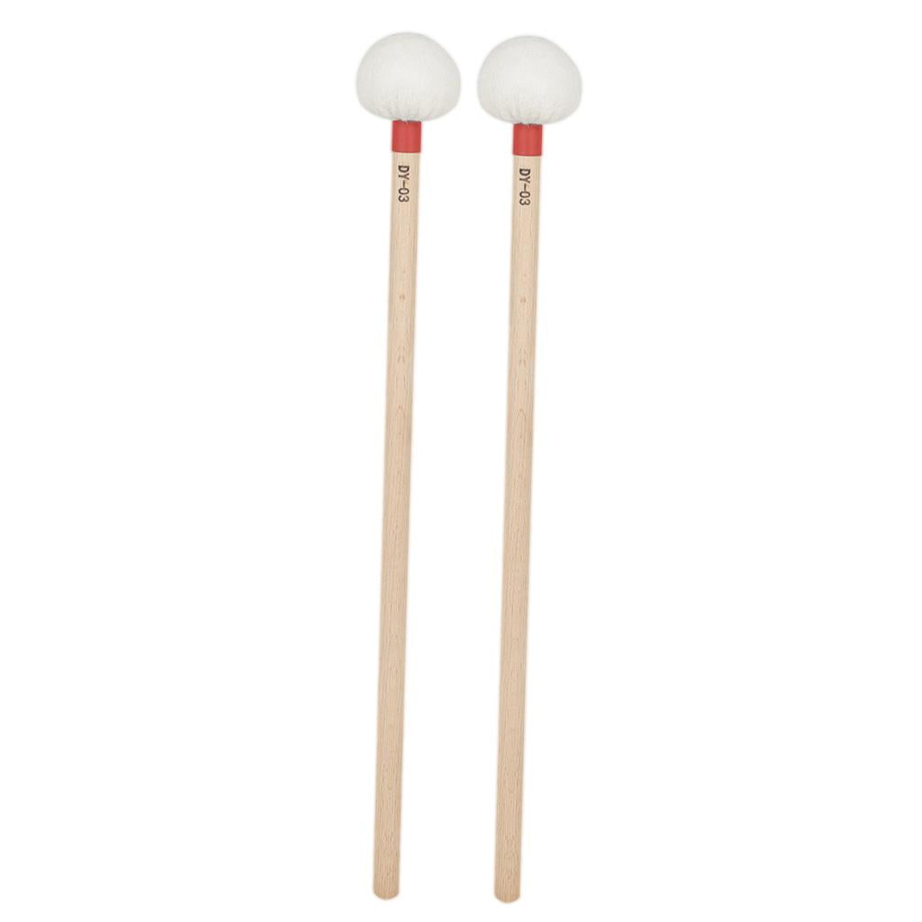 2 Pieces Percussion Mallet Sticks for Bells Instrument Parts Accessories Red