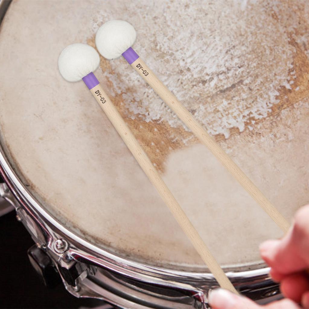2 Pieces Percussion Mallet Sticks for Bells Instrument Parts Accessories Purple