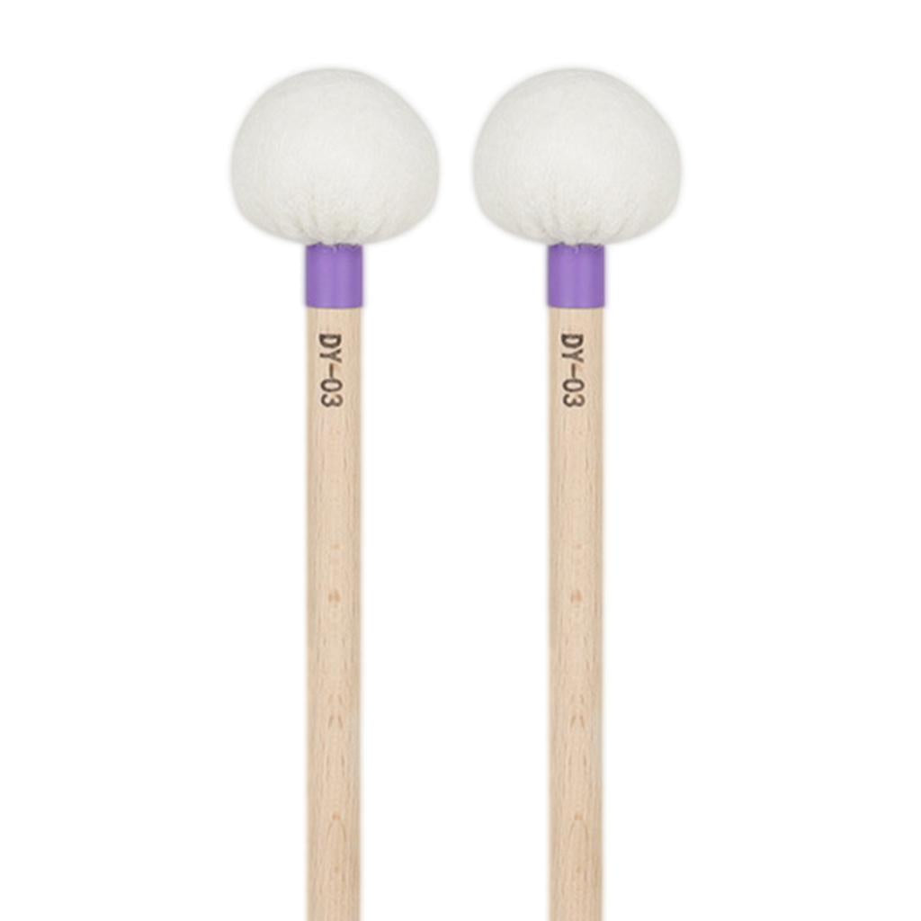 2 Pieces Percussion Mallet Sticks for Bells Instrument Parts Accessories Purple