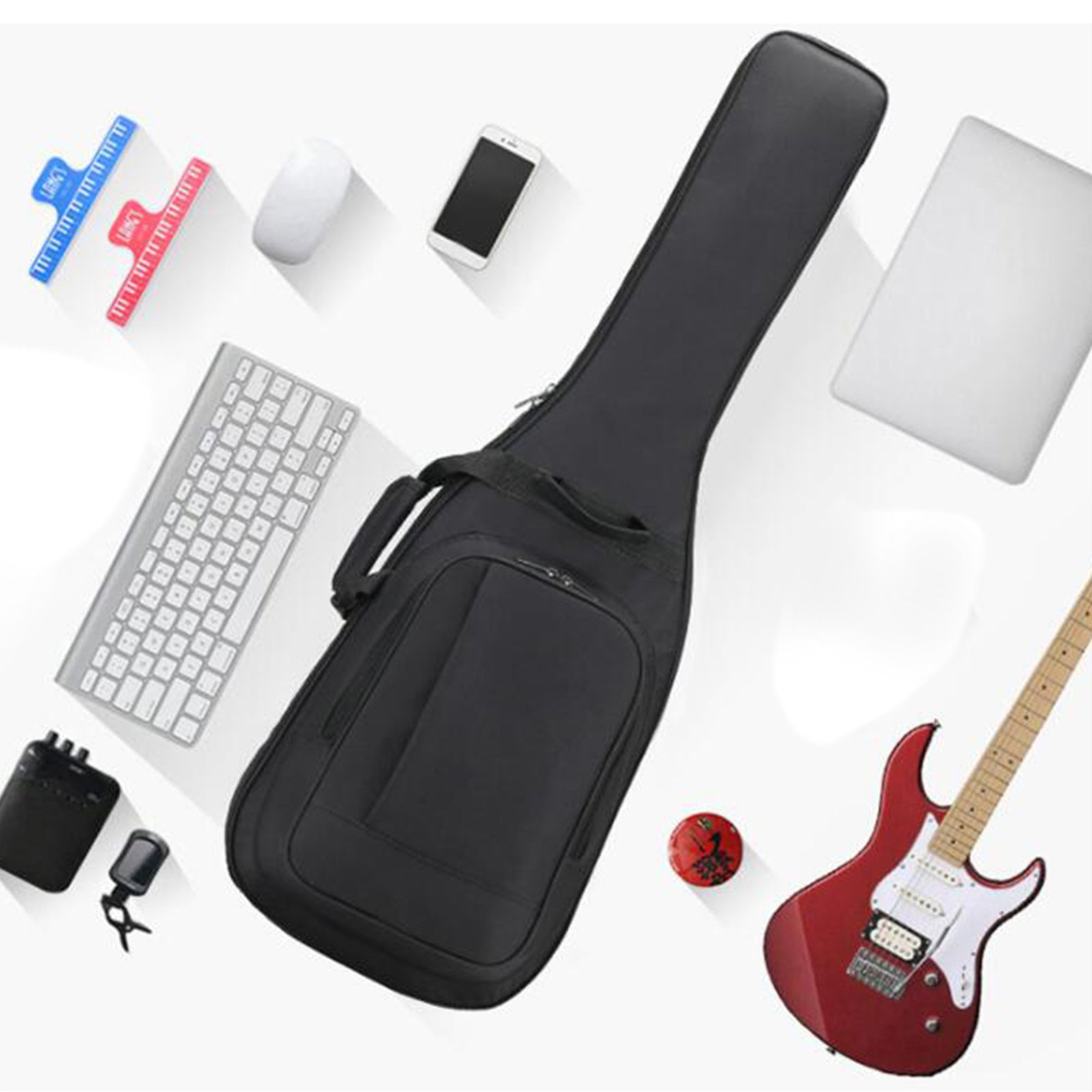 Gig Bag Thick Padding with Dual Adjustable Shoulder Strap Case Black guitar bag