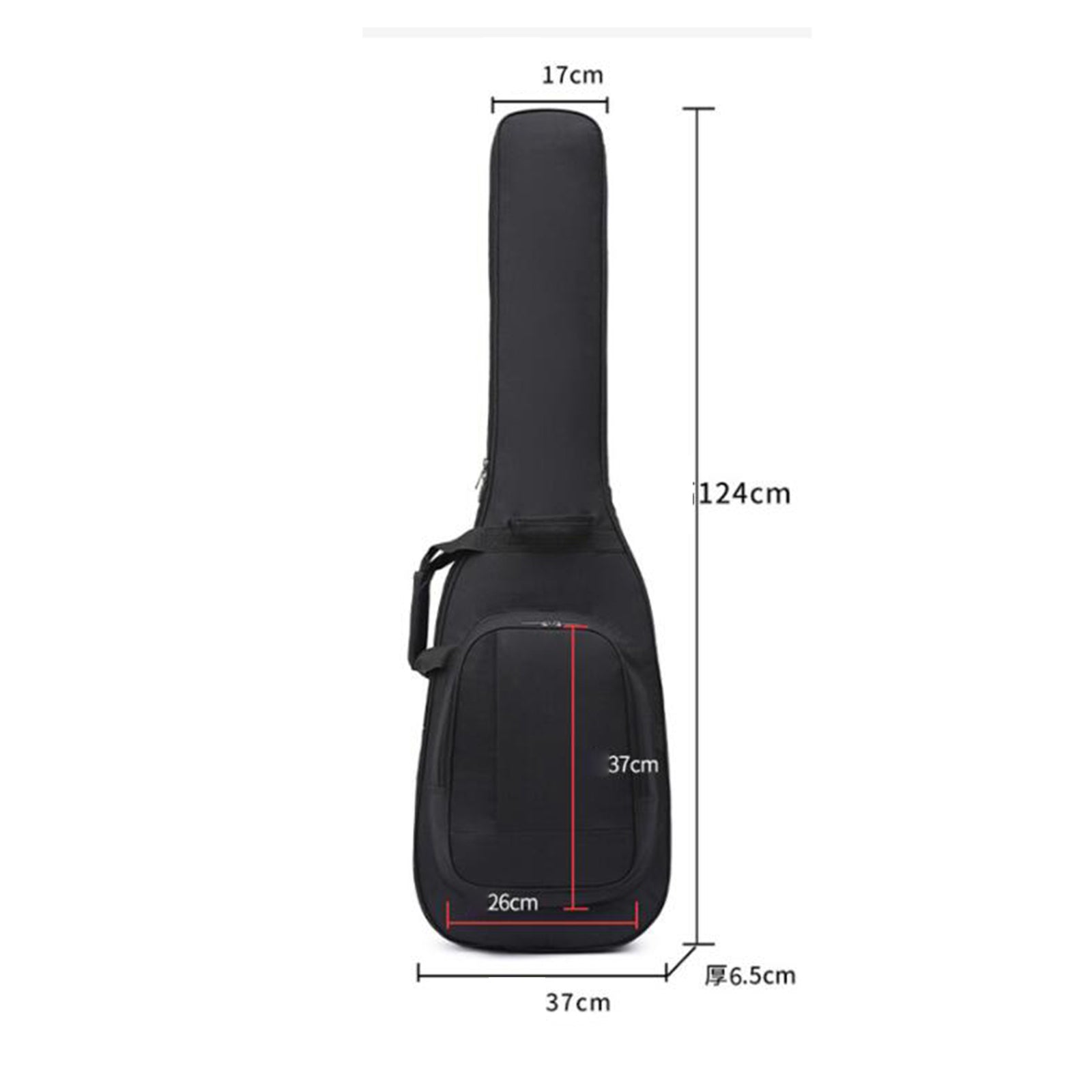 Gig Bag Thick Padding with Dual Adjustable Shoulder Strap Case Black bass bag